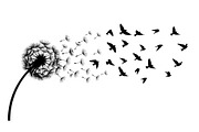 Dandelion Blow Silhouette Bundle, an Illustration by yasushie (Thumbnail 5 of 31)