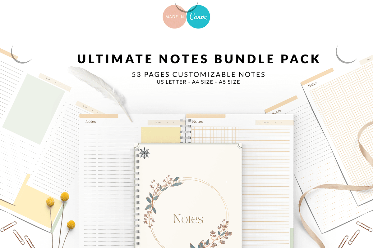 Ultimate Notes Bundle Pack, a Stationery Template by CreativeBundlex (Photo 1 of 7)