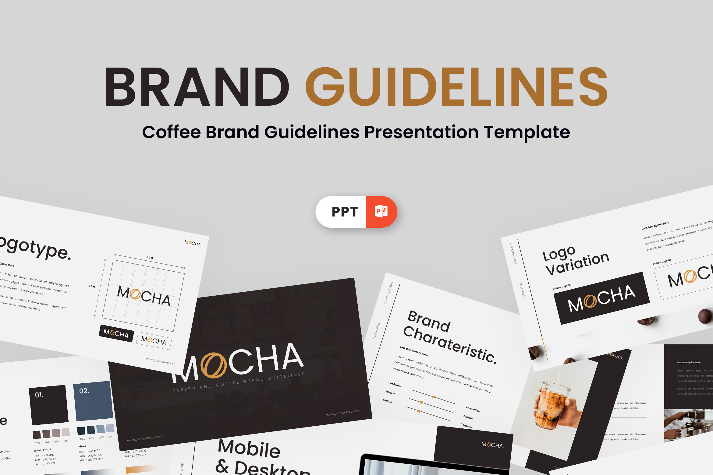 Mocha - Brand Guidelines Powerpoint, a Presentation Template by Annora ...