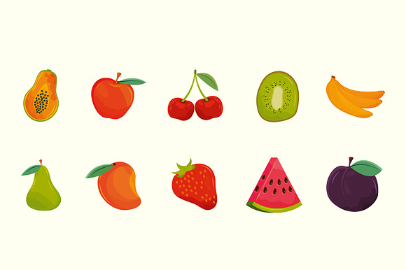 Fresh Fruits Illustration Set preview 2