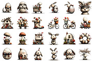 Whimsical Bunny Easter Clipart, an Illustration by Sublimation Artist (Thumbnail 2 of 7)