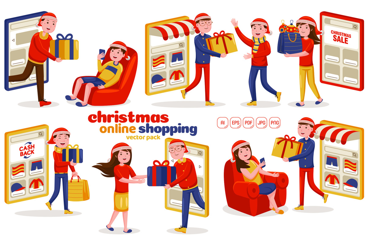 Christmas Online Shopping Vector Pak, an Object Graphic by MEDZ (Photo 3 of 3)