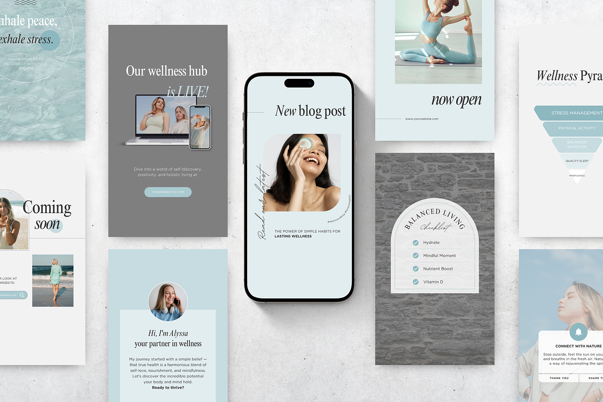 Wellness Coach Social Media Bundle, a Social Media Template by DigiPax (Photo 4 of 15)