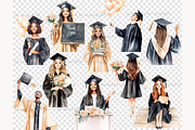Graduation Clipart PNG, a Person Illustration by GlamArtZhanna (Thumbnail 8 of 8)