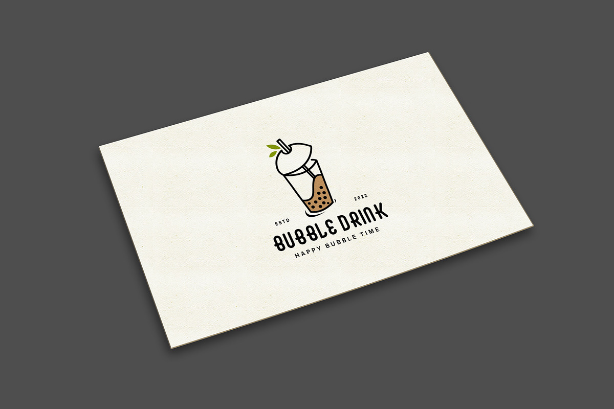 Bubble drink vintage logo design, a Branding & Logo Template by vexper (Photo 3 of 4)