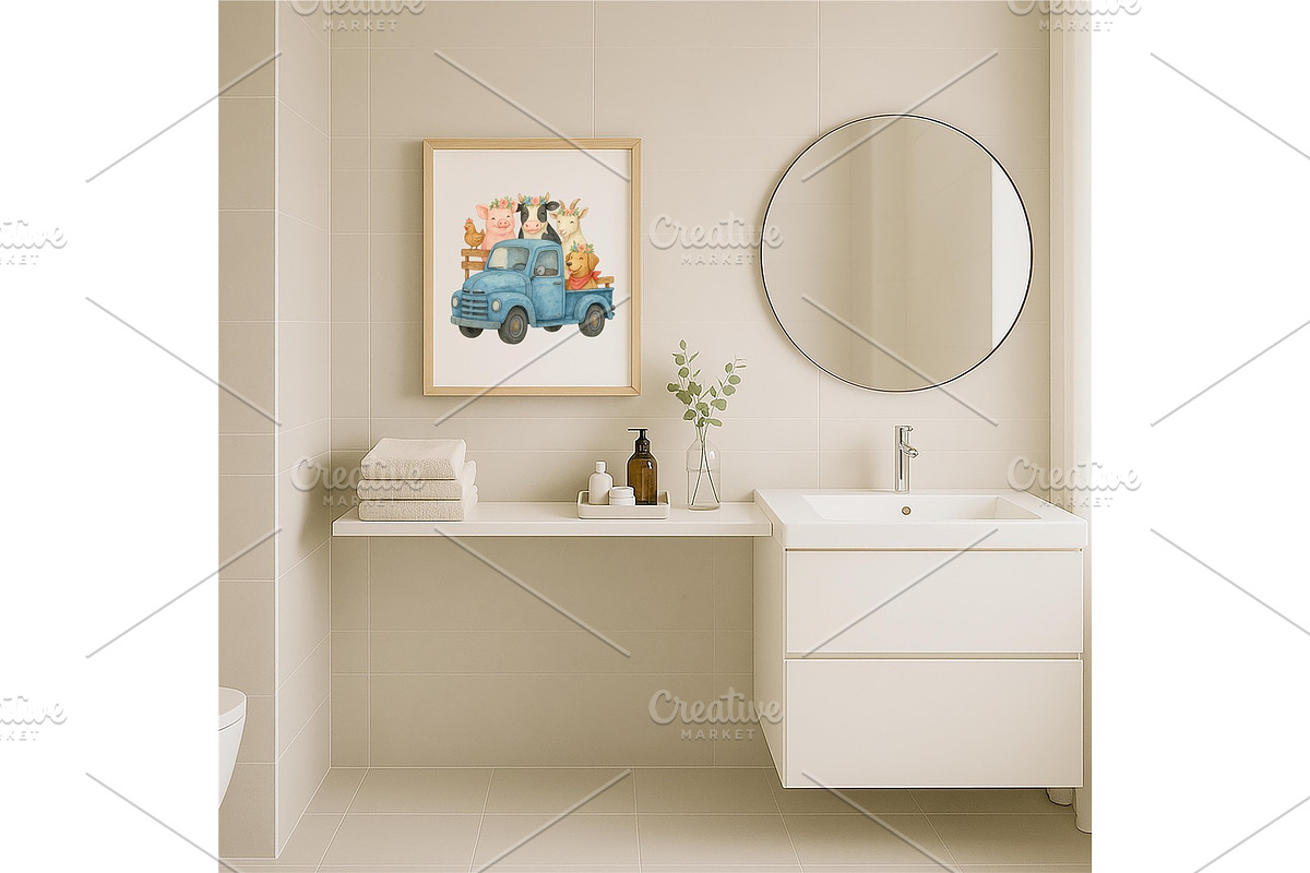 Farm Animal Pickup Truck Wall Art, a Background Graphic by LaseredNinja (Photo 5 of 7)