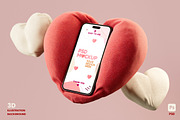 Valentine's Day Phone Mockup, an iPhone Mockup by TandemStock (Thumbnail 1 of 4)