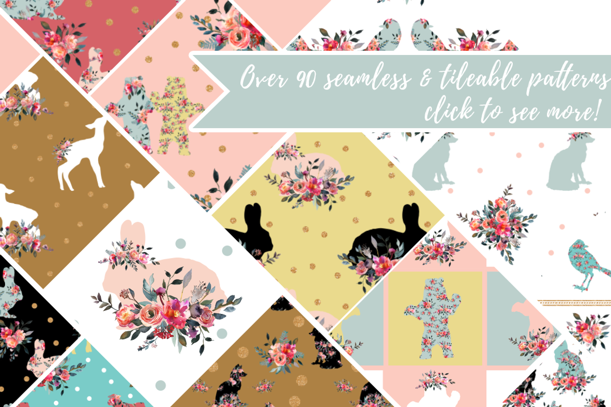 64% OFF! Floral Woodland Bundle, a Pattern Graphic by TheLegacyBrandingCo (Photo 2 of 14)