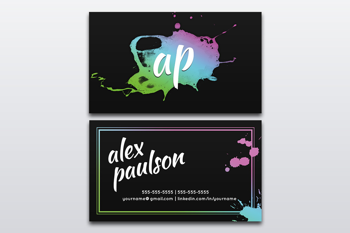 Paint Splatter Business Card 012, a Business Card Template by Nonaglyph Design (Photo 4 of 5)