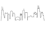 Chicago Skyline Line Drawing, a Work Illustration by PageLightStudios (Thumbnail 1 of 2)