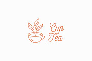 Cup Tea Leaf Vintage Linear Logo, a Branding & Logo Template by Signatoro (Thumbnail 2 of 2)