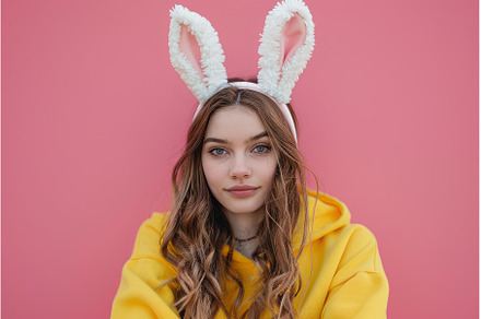 Teenager wearing bunny ears posing, a Beauty & Fashion Photo by Ylivdesign