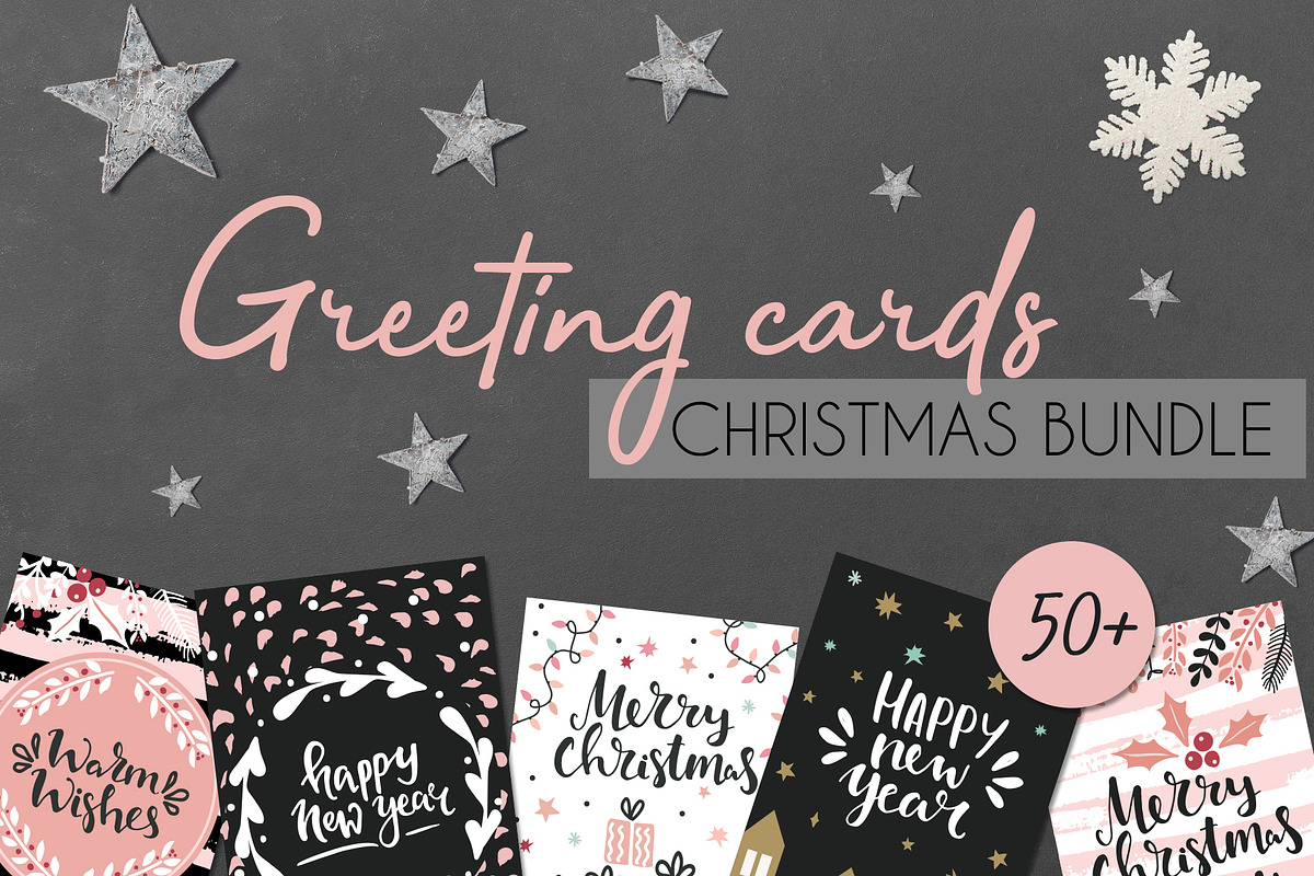 Christmas greeting card bundle, a Texture Illustration by Cozy pattern shop (Photo 1 of 6)