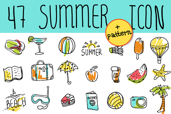 Summer Travel Doodle Icon