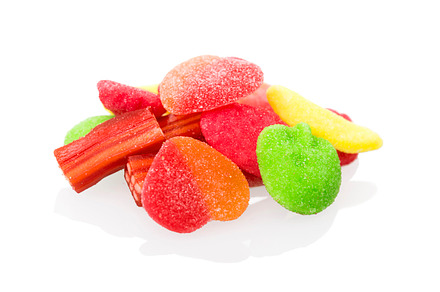 Heap of jelly beans isolated
