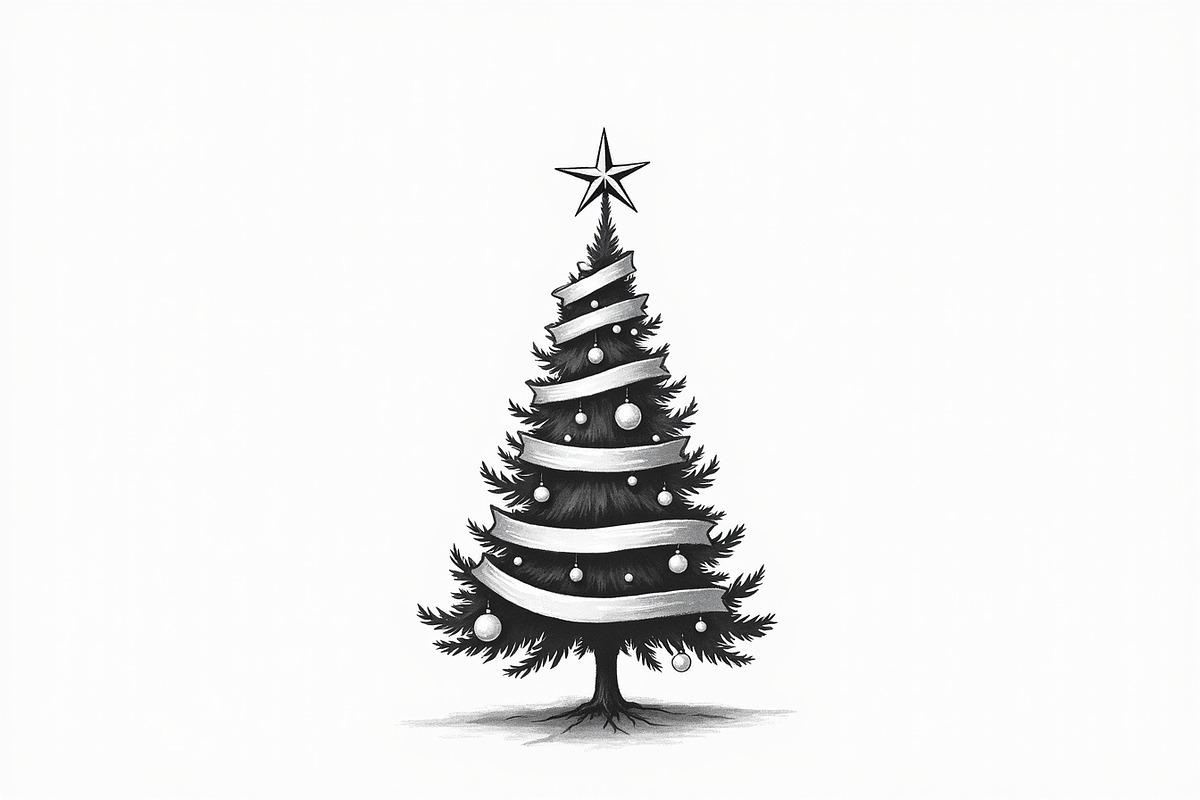 Festive Christmas Tree Silhouette Bu, an Illustration by Artivon (Photo 3 of 21)