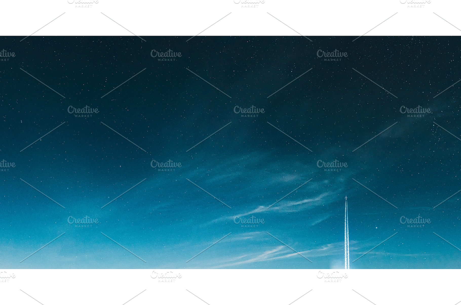 Contrail In Blue Sky. Aircraft Plane, a Transportation Photo by Our Amazing World