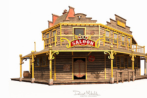 Western Saloon Low Poly