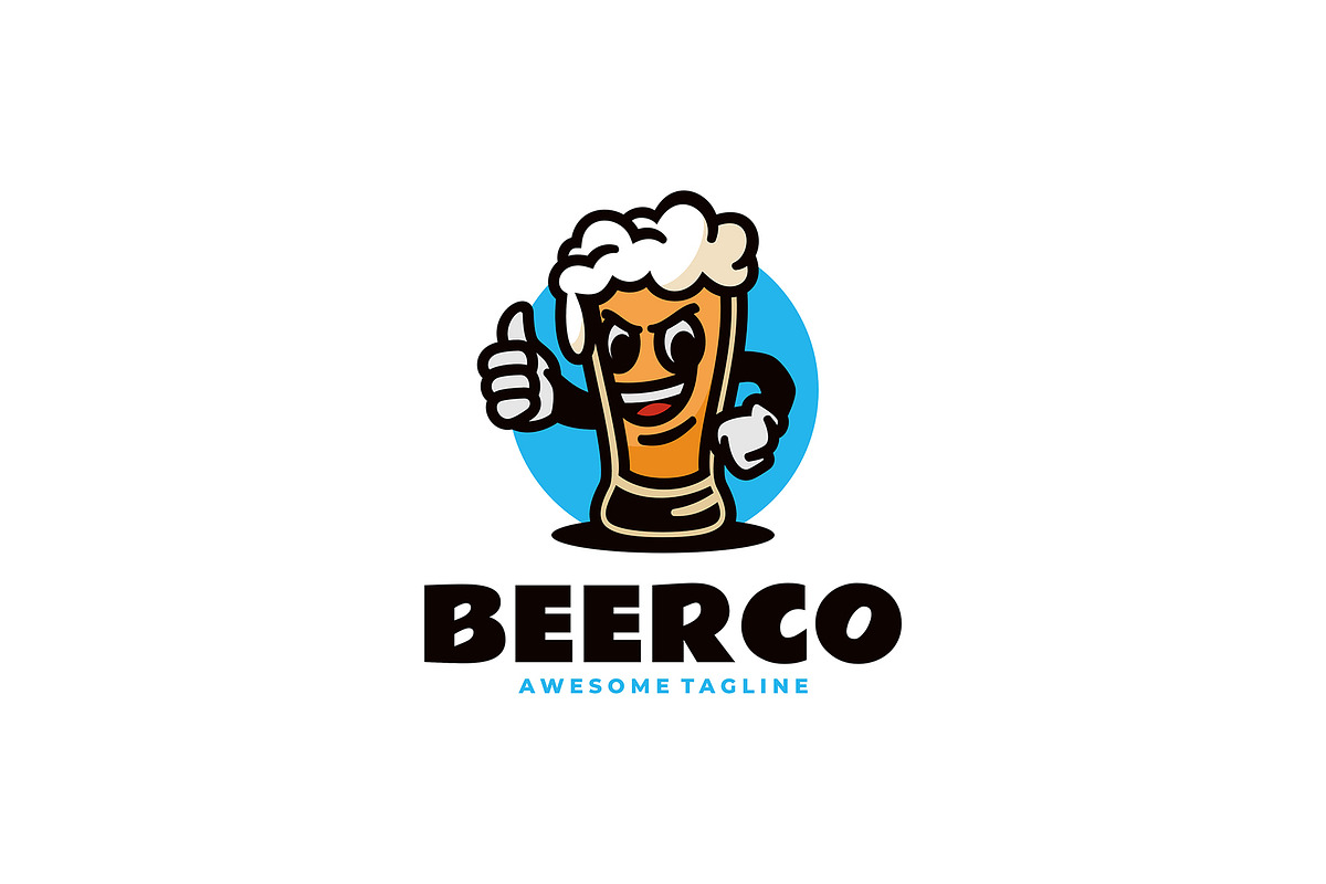Beer Mascot Cartoon Logo, a Branding & Logo Template by Artnivora.Std