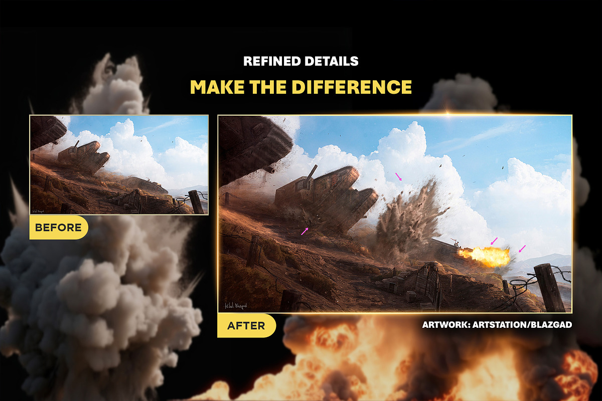140+ Explosions Overlays Effects, an Object Graphic by Mikel Blazgad (Photo 5 of 8)