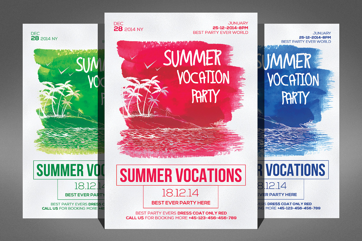 Summer Vocation Party Flyer, a Flyer Template by Graphic Templates
