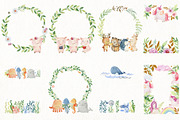48 watercolor frames with animals., an Animal Illustration by TaPilipa (Thumbnail 6 of 6)
