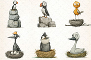 Quirky Funny Birds Clipart, an Illustration by DreamCafeArt (Thumbnail 2 of 8)