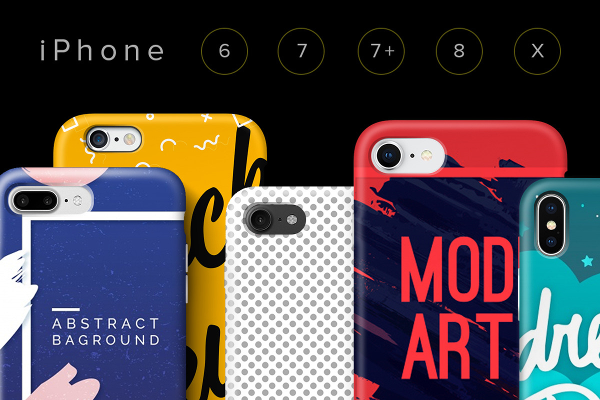 Cases iPhone 6, 7, 7plus, 8, X Set, a Product Mockup by shaman (Photo 1 of 6)