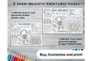 Editable Astronaut Party Placemat, an Invitation Template by ArtfulStudio (Thumbnail 2 of 3)
