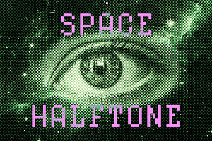 Space Halftone Photo Effect