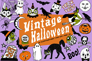 Vintage Halloween Clipart & Patterns