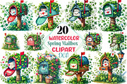 Spring Mailbox Clipart, an Illustration by DreamCafeArt (Thumbnail 1 of 5)