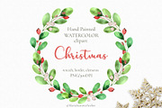 Watercolor Christmas Clipart, an Illustration by MariaScaroniAtelier (Thumbnail 1 of 5)