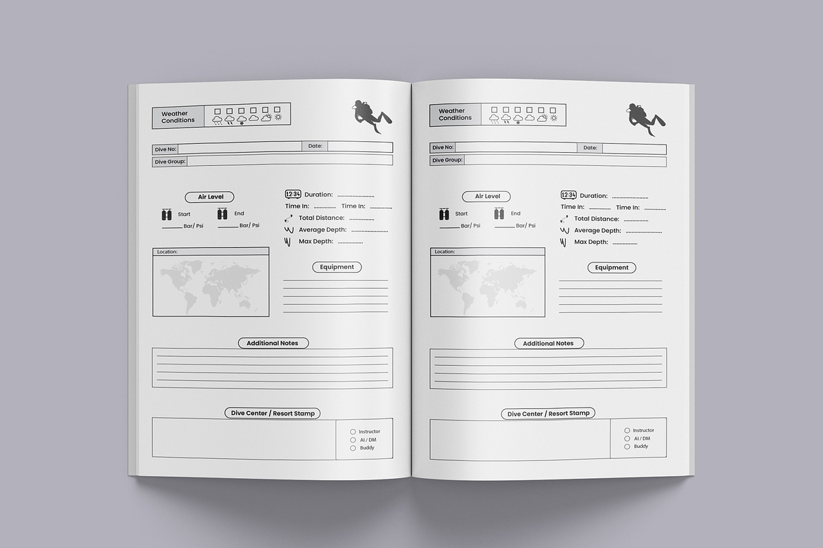 Scuba Diving Log Book & Cover, a Templates & Theme by Hitubrand (Photo 2 of 3)