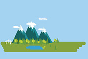 Flat nature landscape illustrations, an Illustration by meanicons (Thumbnail 4 of 5)