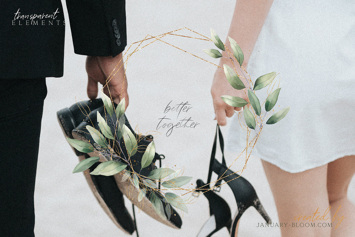 watercolour luxury foliage gold leaf, a Texture Illustration by January Bloom (Photo 4 of 14)