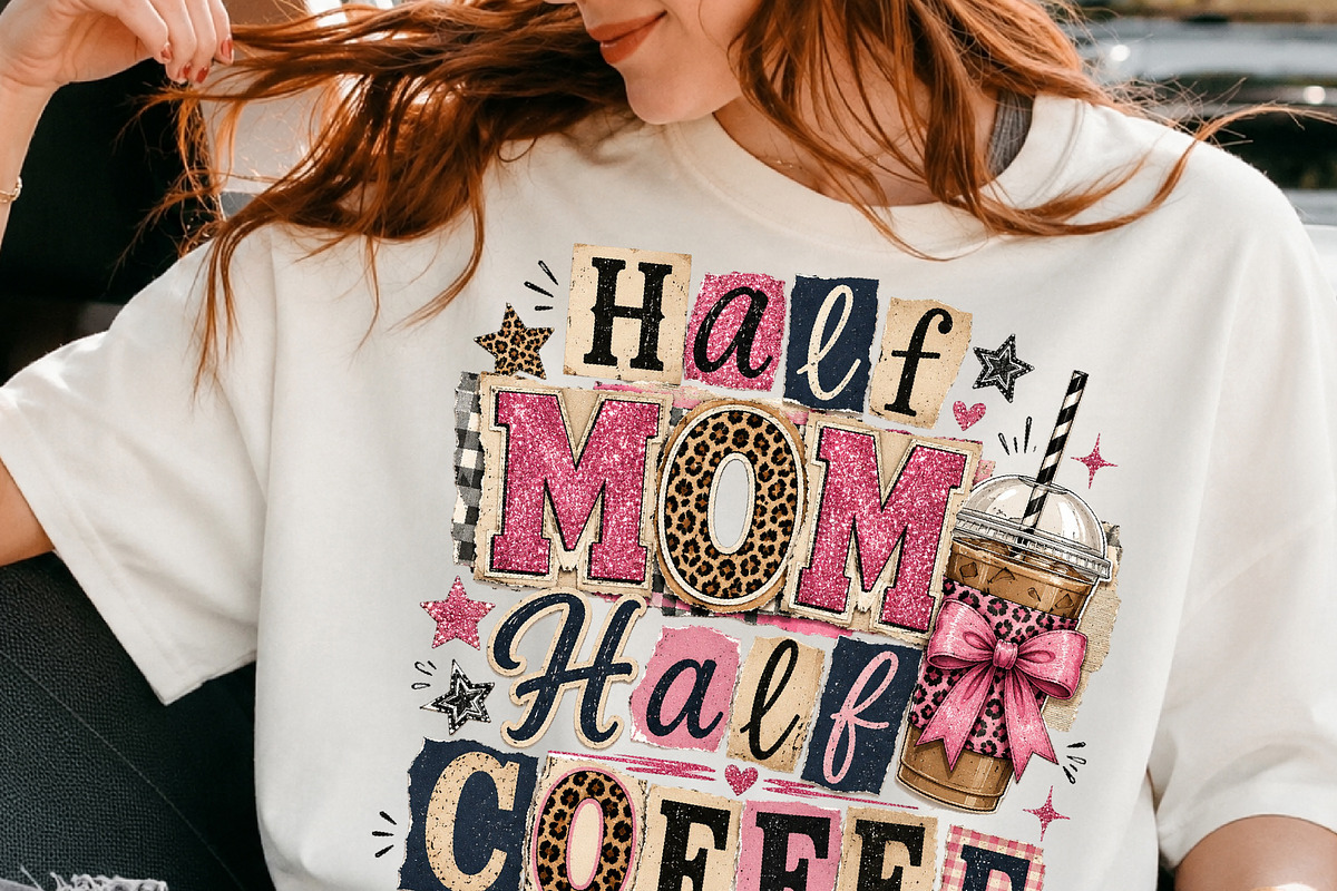 Half Mom Half Coffee PNG, an Object Illustration by DreamCafeArt (Photo 3 of 6)