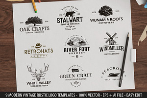 9 Modern Vintage rustic logos