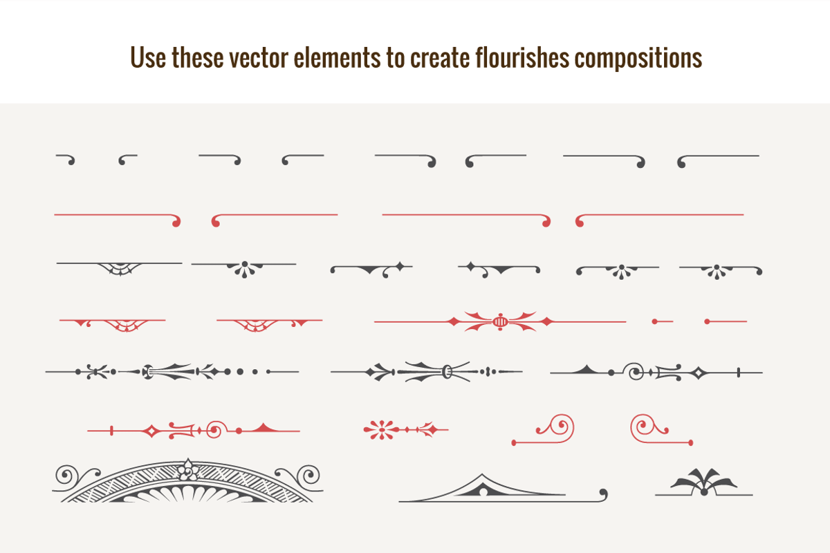 Flourishes Vector Kit N°7, an Illustration by Webalys (Photo 3 of 5)