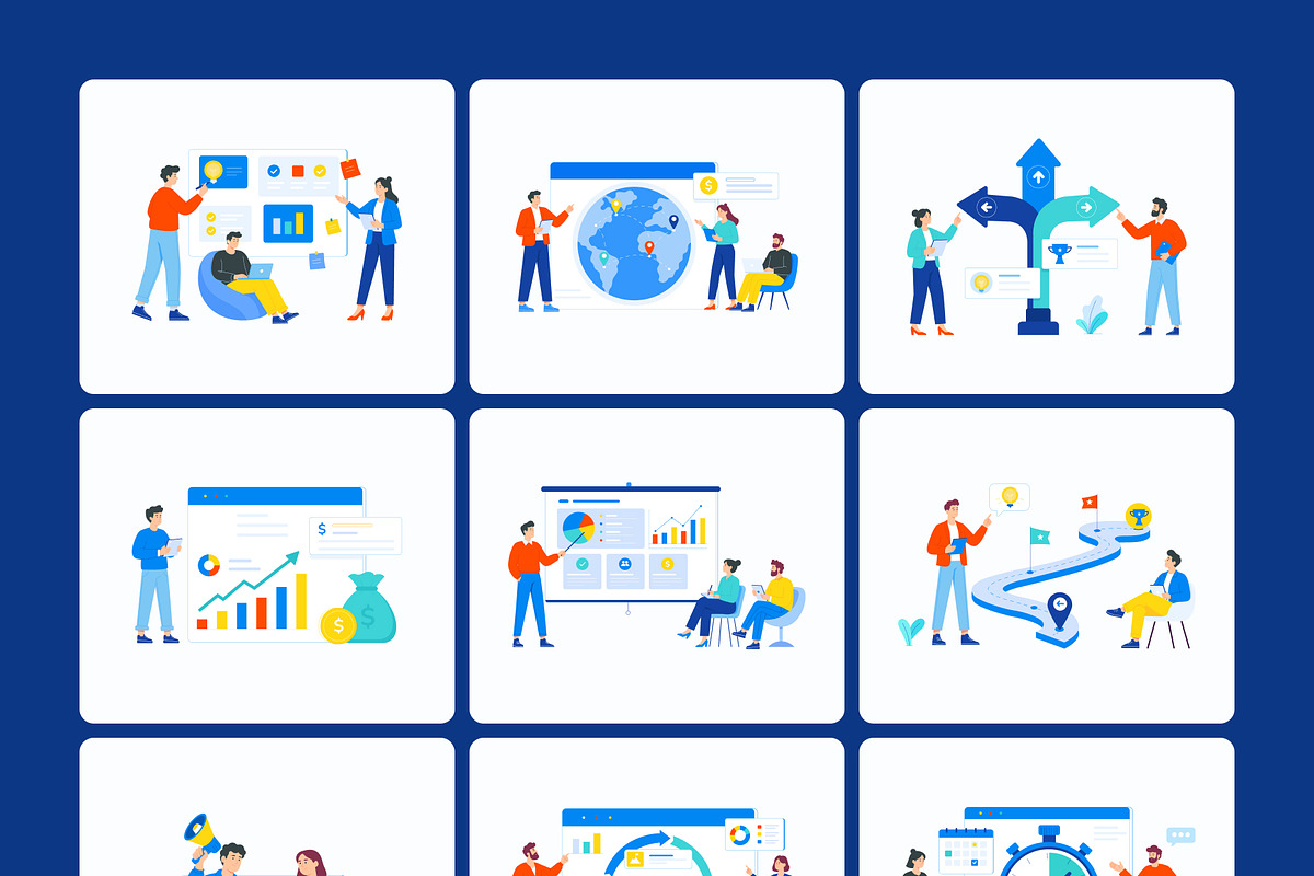 50 Business Flat Illustrations, a Finance Illustration by Brickclay (Photo 10 of 10)