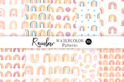 Watercolor Rainbows Pattern, a Pattern Graphic by MayaNavits (Thumbnail 1 of 10)