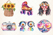 Groovy Summer Clipart, an Illustration by Libby Wishes (Thumbnail 6 of 6)