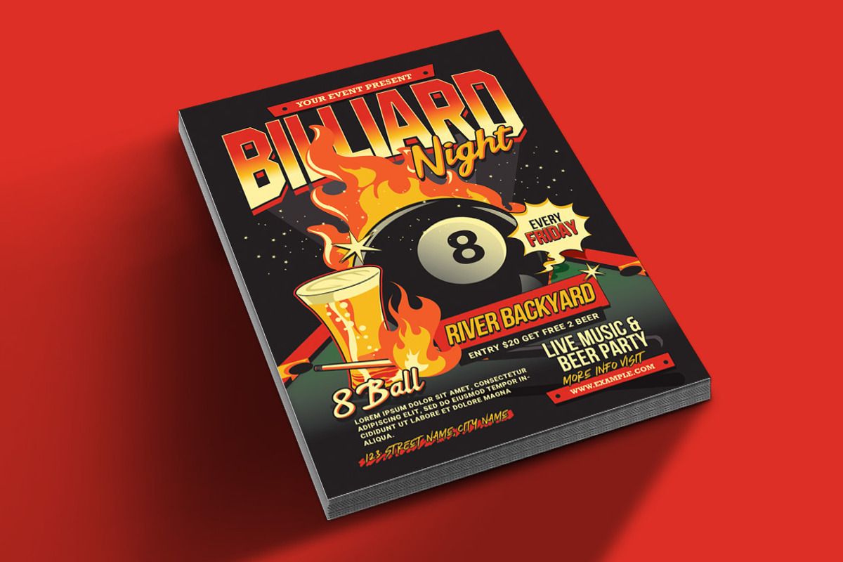 Billiard Night Flyer, a Flyer Template by Muhamad Iqbal hidayat (Photo 2 of 4)