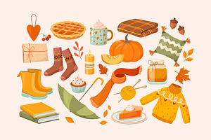 Big Autumnal Icons Set