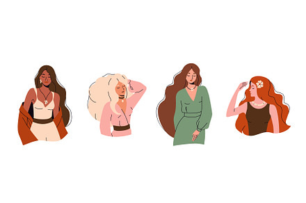 Woman set vector illustration