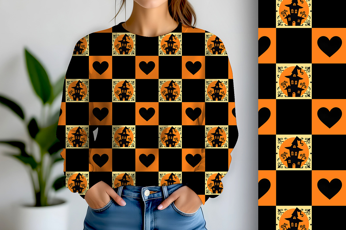 Haunted House Check Seamless Repeat, a Pattern Graphic by Sharon Schwalbe (Photo 1 of 5)