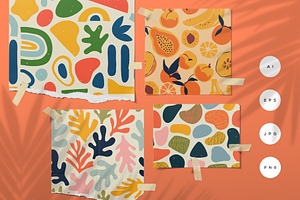 4 Tropical Seamless Patterns