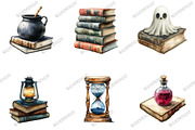 Spooky Halloween Library Clipart, an Illustration by designcity5 (Thumbnail 2 of 5)