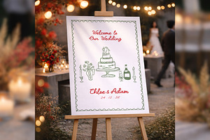 Wedding Welcome Sign Canva bd003, a Poster Template by TyphoonStudio
