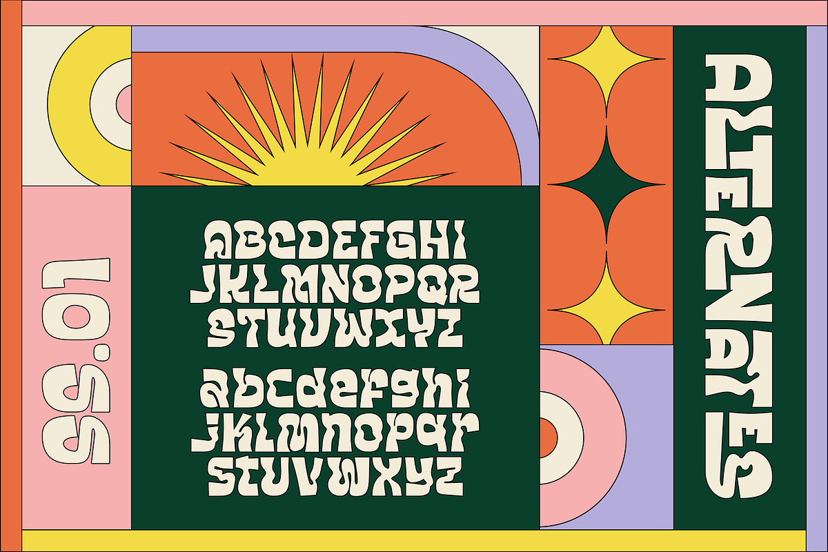 Kosnat Trunks Retro Display Typeface, a Sans Serif Font by alit design (Photo 2 of 20)